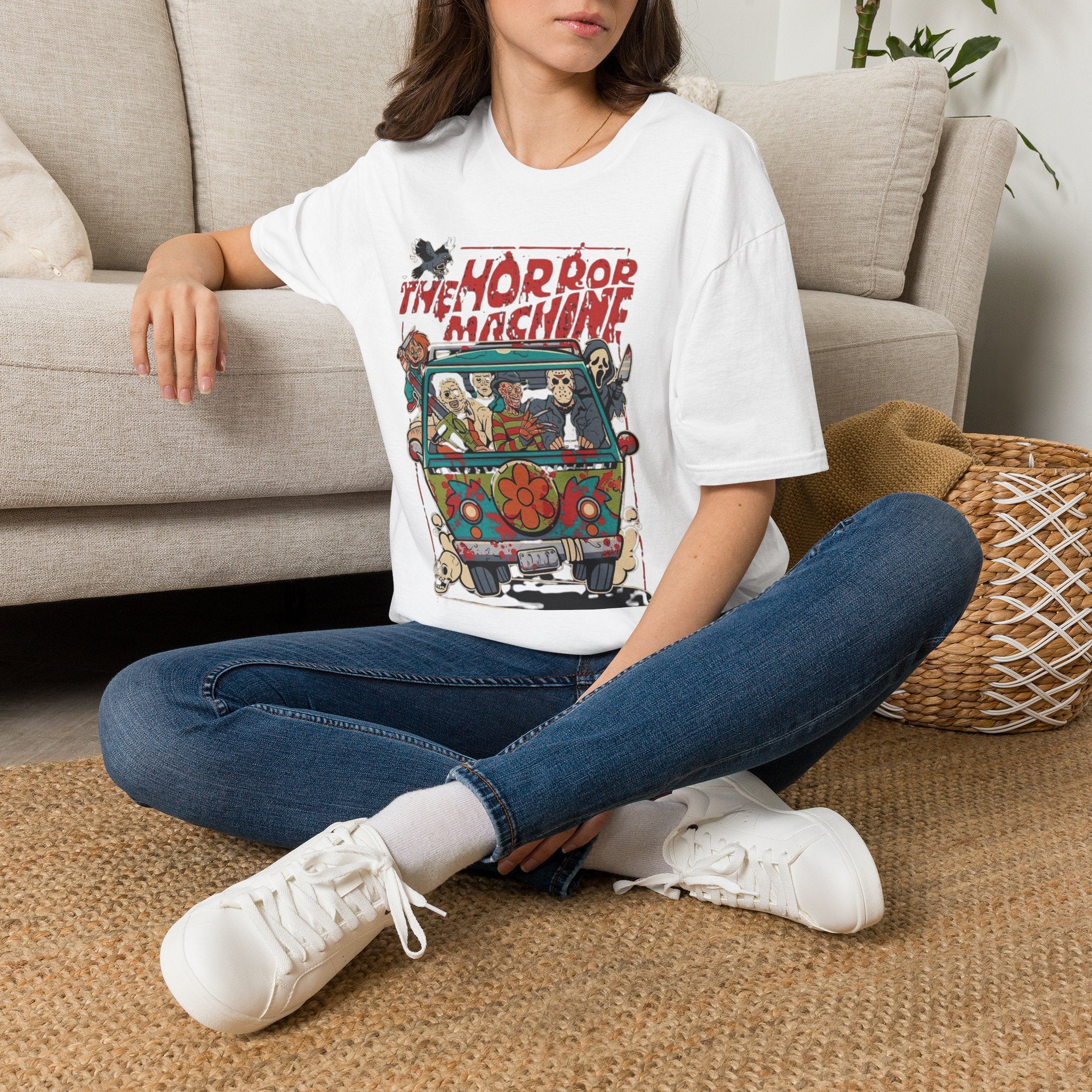 Horror Machine T-Shirt — Retro Camper Full-Moon Horror Movie Mashup