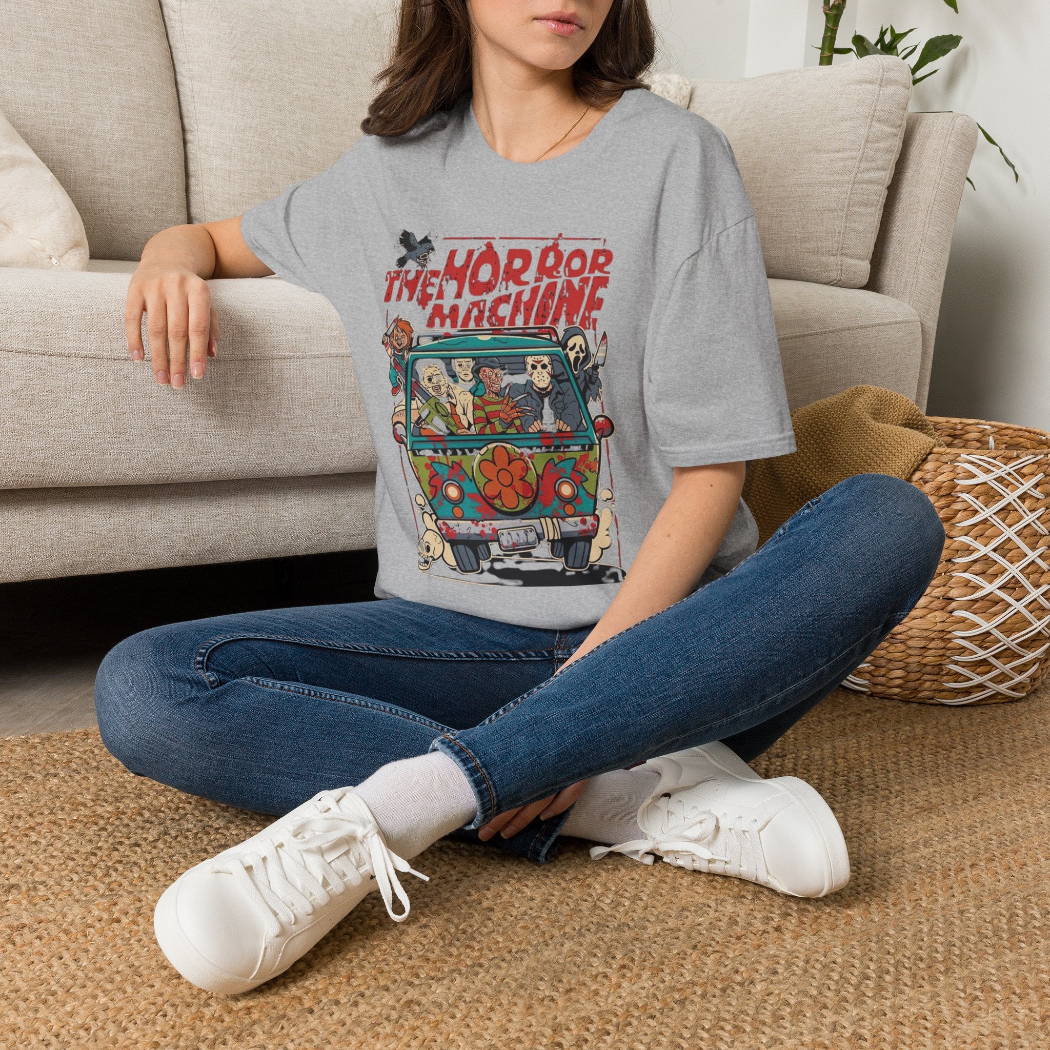 Horror Machine T-Shirt — Retro Camper Full-Moon Horror Movie Mashup