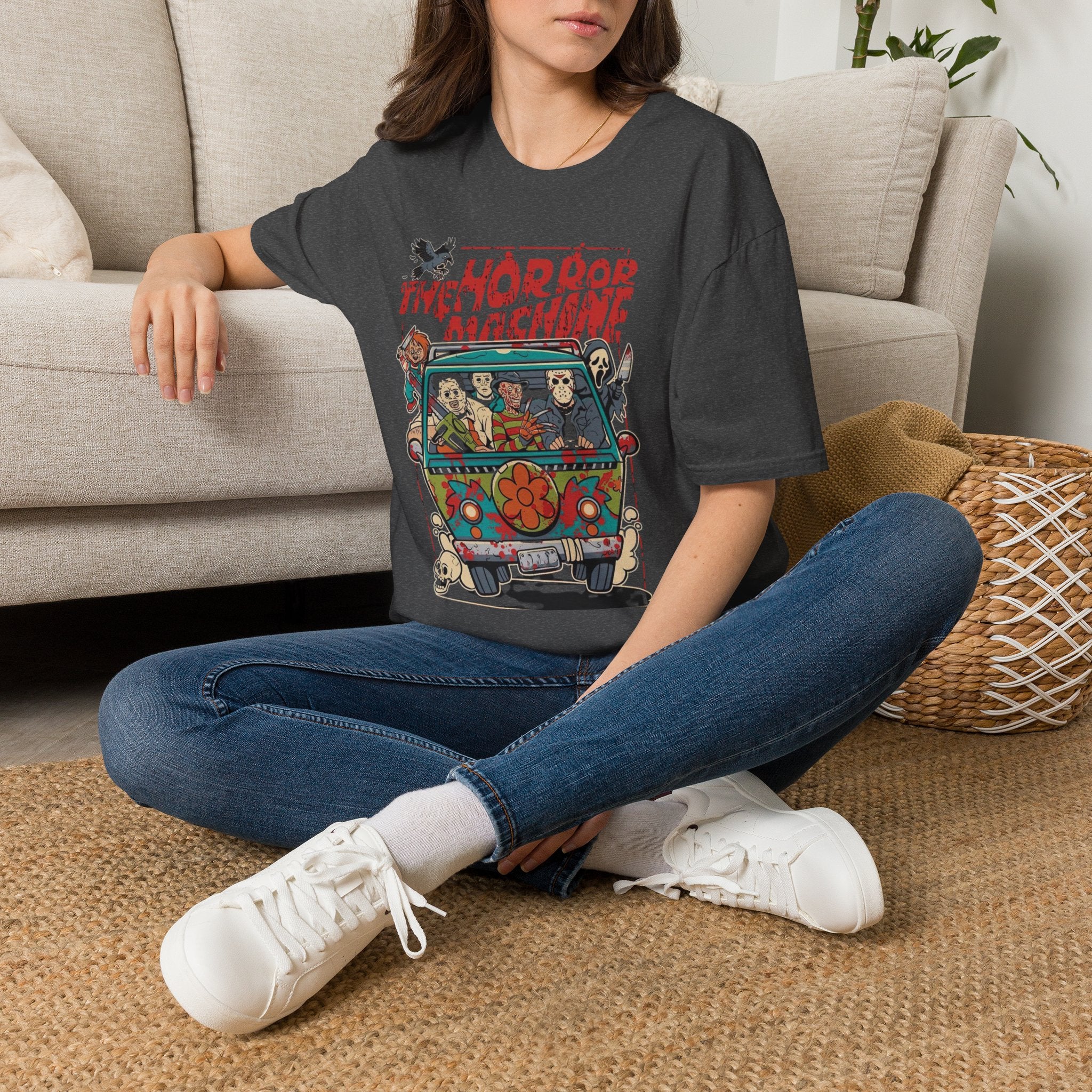 Horror Machine T-Shirt — Retro Camper Full-Moon Horror Movie Mashup