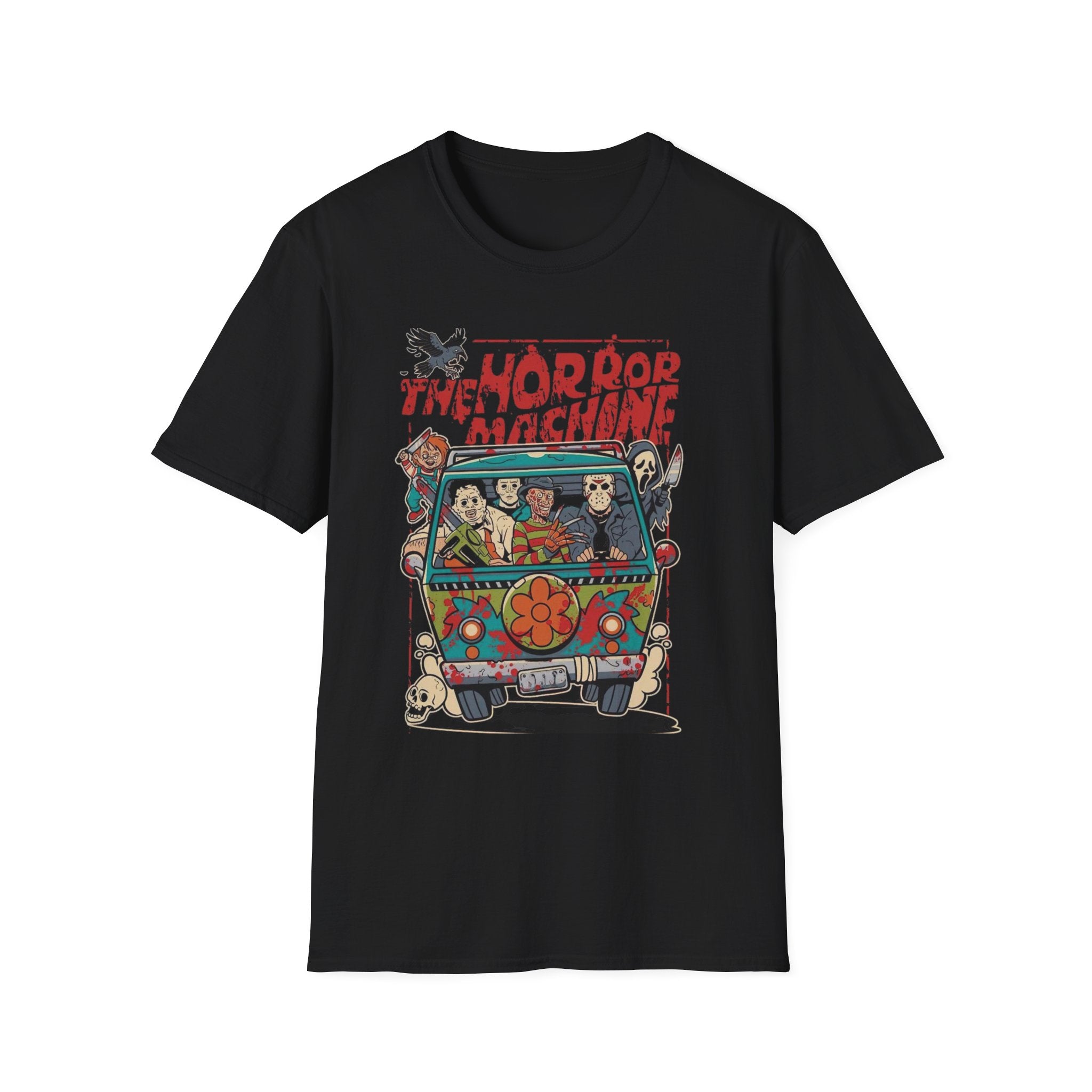 Horror Machine T-Shirt — Retro Camper Full-Moon Horror Movie Mashup